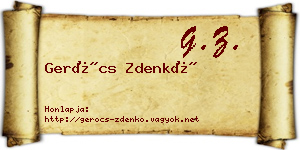 Gerócs Zdenkó névjegykártya